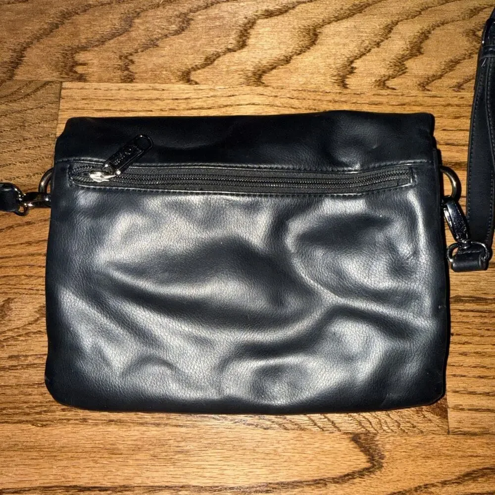 Joe’s Jeans Josie Crossbody Shoulder Bag Purse Black Vegan Small Asymmetric new